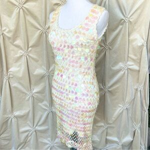 ❌SOLD❌ VTG Kroshetta Crochet Sequin Midi Dress
